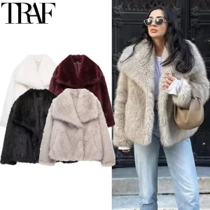 Woman Autumn Winter Faux Fur Coat