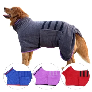 Dog Bathrobe  Super Absorbent Bath Towel