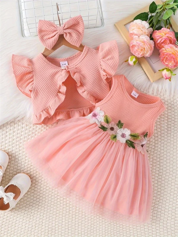 Pink Lace Dress For Baby